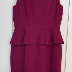 Elegant Burgundy Peplum Dress